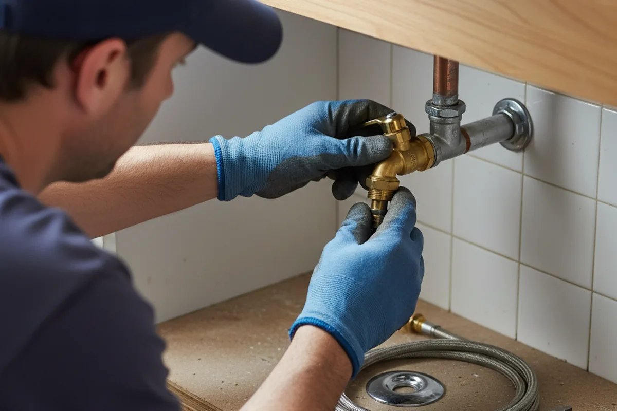 Shutoff valve and fitting work during Emergency Plumbing in Clark